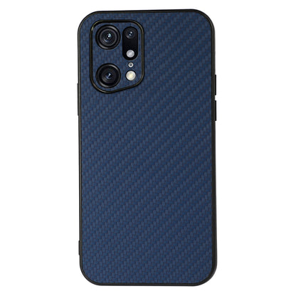 For Oppo Find X5 Pro Carbon Fiber Texture PU Leather Coated Hard PC + Soft TPU Anti-scratch Phone Case