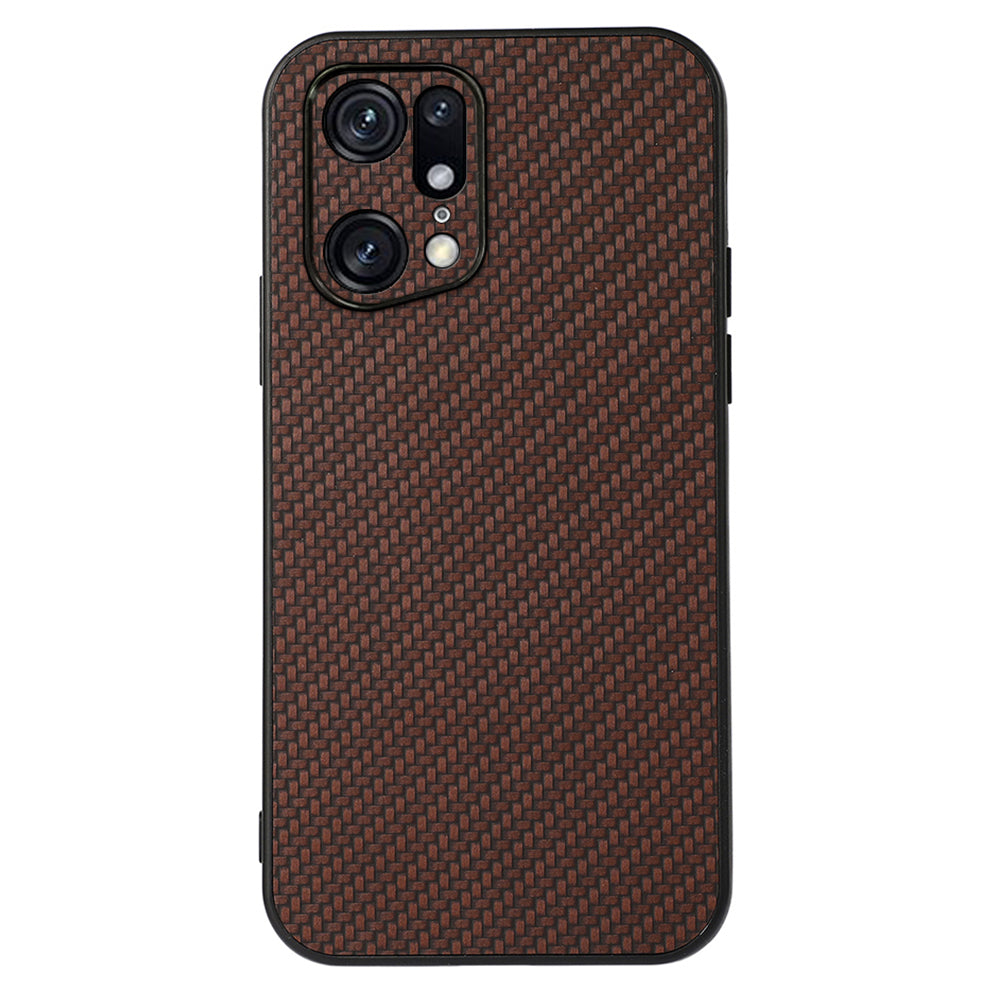 For Oppo Find X5 Pro Carbon Fiber Texture PU Leather Coated Hard PC + Soft TPU Anti-scratch Phone Case