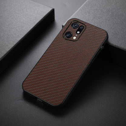 For Oppo Find X5 Pro Carbon Fiber Texture PU Leather Coated Hard PC + Soft TPU Anti-scratch Phone Case