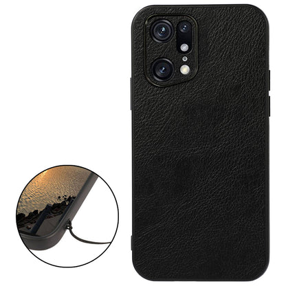 PU Leather Coated TPU + PC Case for Oppo Find X5 Pro, Litchi Texture Mobile Phone Case Protective Cover