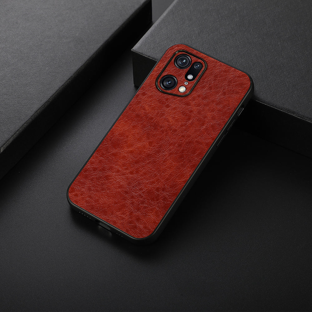 For Oppo Find X5 Pro Crazy Horse Texture Phone Case PU Leather Coating Hybrid TPU + PC Protective Cover