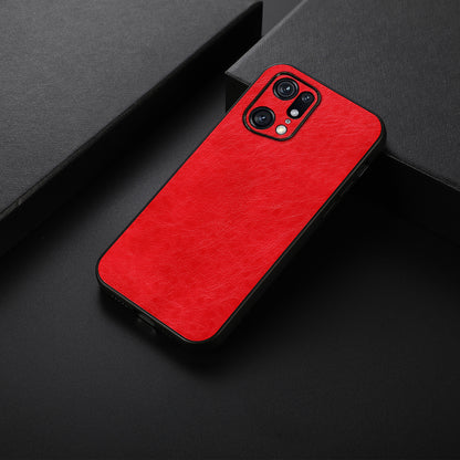 For Oppo Find X5 Pro Crazy Horse Texture Phone Case PU Leather Coating Hybrid TPU + PC Protective Cover