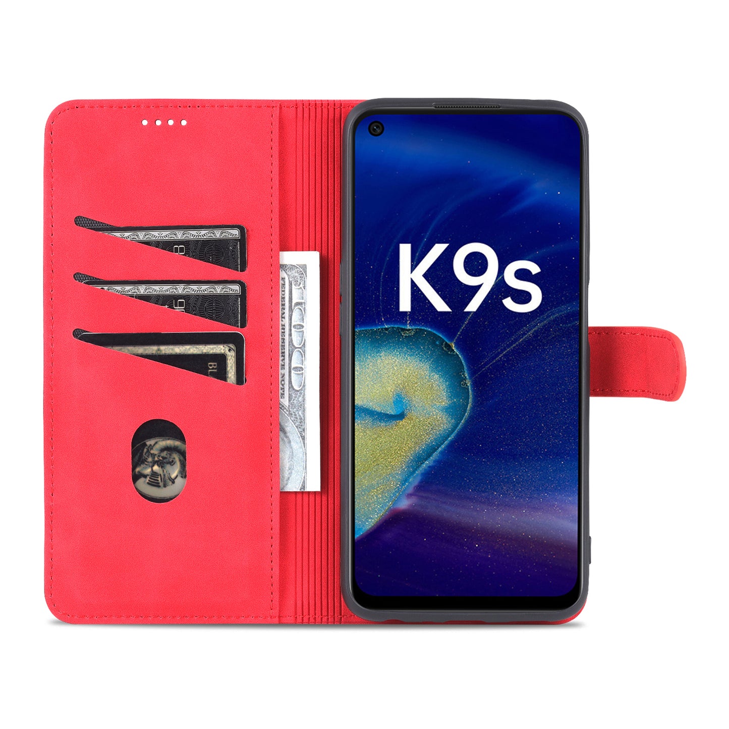 AZNS For Oppo K9s/Realme Q3s Scratch-proof PU Leather Case Wallet Folding Stand Magnetic Flip Cover