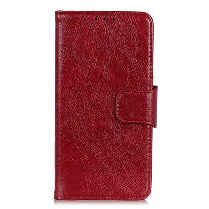 Mobile Phone Case for Oppo Reno7 SE 5G Nappa Texture Split Leather Stand Wallet Dual-sided Magnetic Clasp Phone Shell