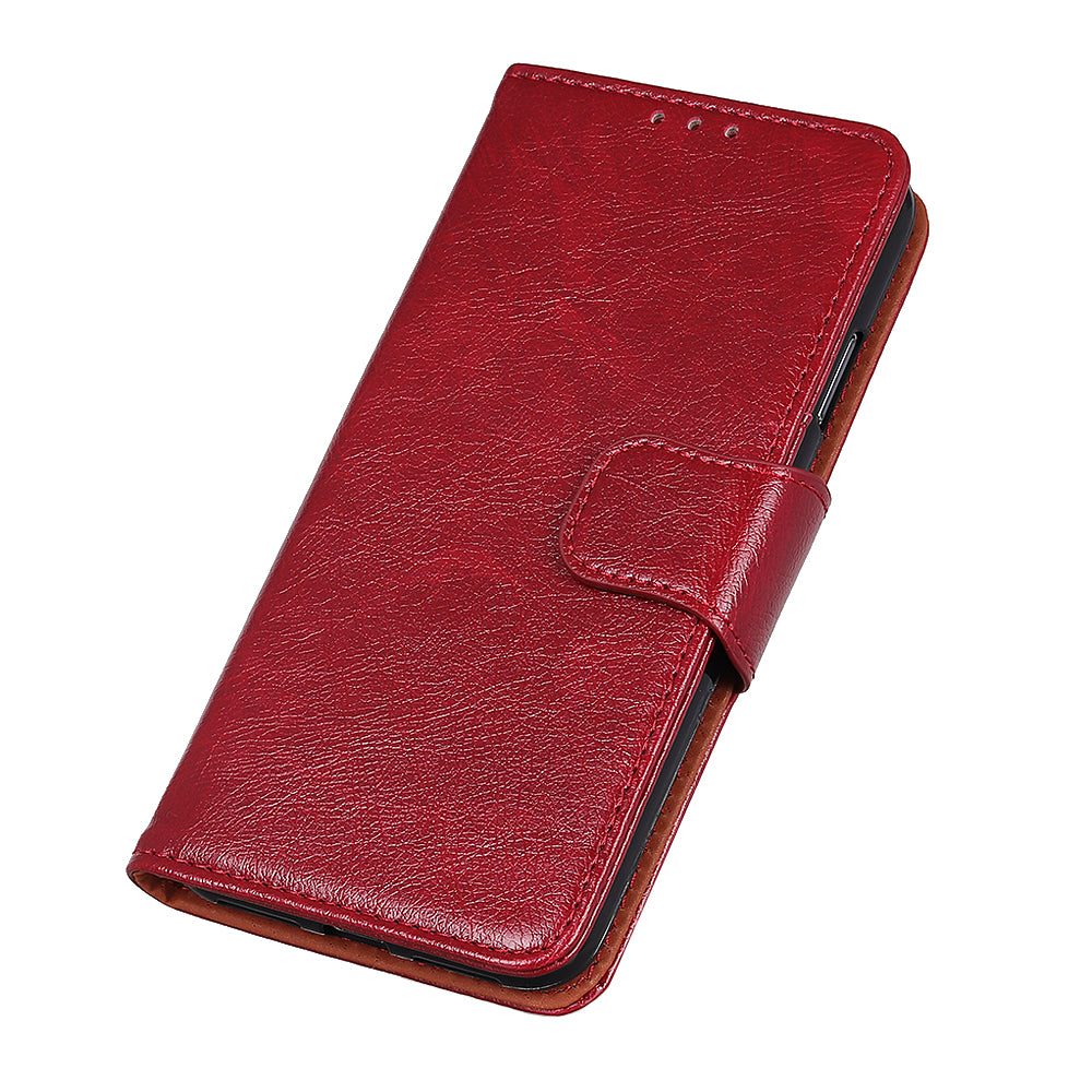 Mobile Phone Case for Oppo Reno7 SE 5G Nappa Texture Split Leather Stand Wallet Dual-sided Magnetic Clasp Phone Shell