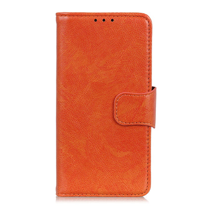 Mobile Phone Case for Oppo Reno7 SE 5G Nappa Texture Split Leather Stand Wallet Dual-sided Magnetic Clasp Phone Shell