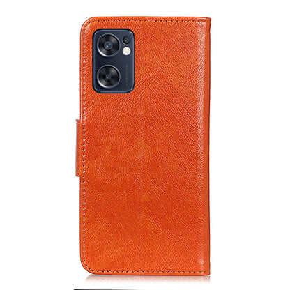 Mobile Phone Case for Oppo Reno7 SE 5G Nappa Texture Split Leather Stand Wallet Dual-sided Magnetic Clasp Phone Shell