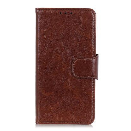 Mobile Phone Case for Oppo Reno7 SE 5G Nappa Texture Split Leather Stand Wallet Dual-sided Magnetic Clasp Phone Shell