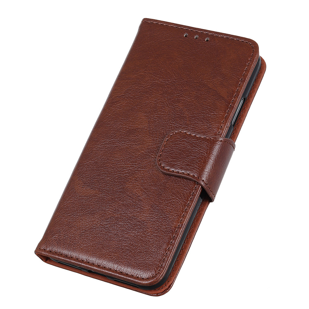 Mobile Phone Case for Oppo Reno7 SE 5G Nappa Texture Split Leather Stand Wallet Dual-sided Magnetic Clasp Phone Shell