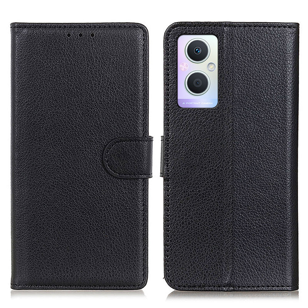 PU Leather + TPU Phone Case for Oppo A96 (China)/Reno7 Z 5G/Reno7 Lite/Reno8 Lite 5G/F21 Pro 5G/OnePlus Nord N20 5G, Litchi Texture Stand Wallet Folio Flip Shell