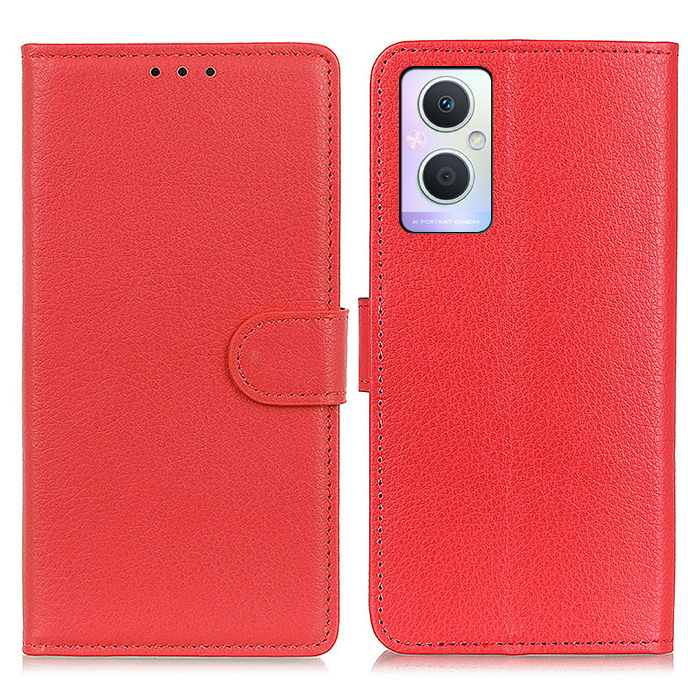 PU Leather + TPU Phone Case for Oppo A96 (China)/Reno7 Z 5G/Reno7 Lite/Reno8 Lite 5G/F21 Pro 5G/OnePlus Nord N20 5G, Litchi Texture Stand Wallet Folio Flip Shell