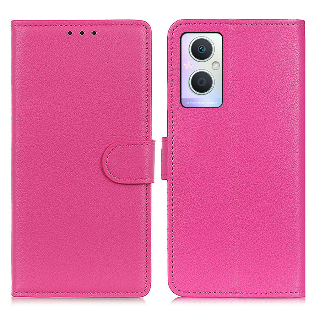 PU Leather + TPU Phone Case for Oppo A96 (China)/Reno7 Z 5G/Reno7 Lite/Reno8 Lite 5G/F21 Pro 5G/OnePlus Nord N20 5G, Litchi Texture Stand Wallet Folio Flip Shell