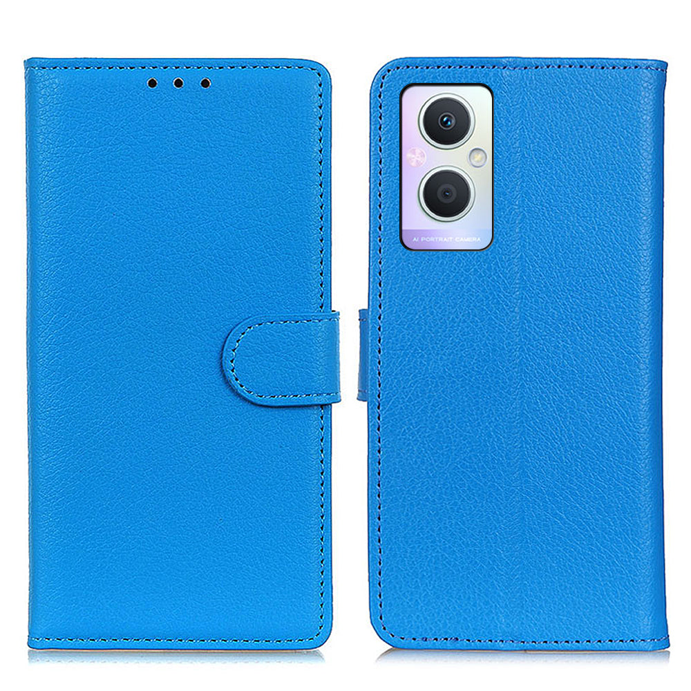 PU Leather + TPU Phone Case for Oppo A96 (China)/Reno7 Z 5G/Reno7 Lite/Reno8 Lite 5G/F21 Pro 5G/OnePlus Nord N20 5G, Litchi Texture Stand Wallet Folio Flip Shell