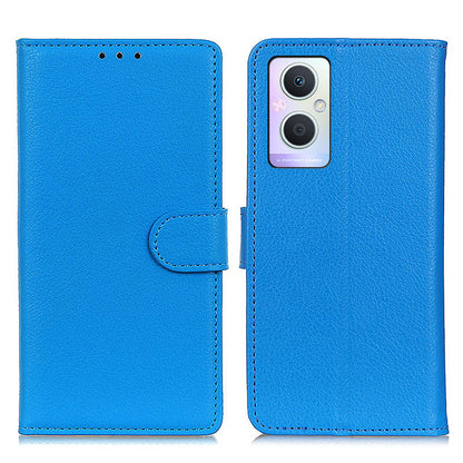 PU Leather + TPU Phone Case for Oppo A96 (China)/Reno7 Z 5G/Reno7 Lite/Reno8 Lite 5G/F21 Pro 5G/OnePlus Nord N20 5G, Litchi Texture Stand Wallet Folio Flip Shell