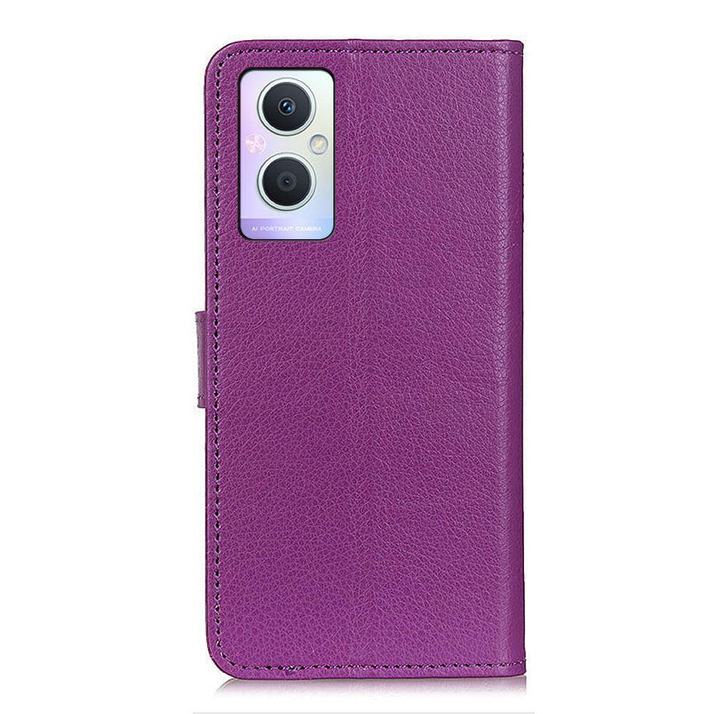 PU Leather + TPU Phone Case for Oppo A96 (China)/Reno7 Z 5G/Reno7 Lite/Reno8 Lite 5G/F21 Pro 5G/OnePlus Nord N20 5G, Litchi Texture Stand Wallet Folio Flip Shell