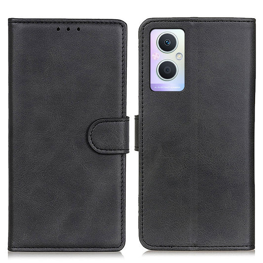 For Oppo A96 (China)/Reno7 Z 5G/Reno7 Lite/Reno8 Lite 5G/F21 Pro 5G/OnePlus Nord N20 5G Textured Leather Cover Magnetic Clasp Phone Case Wallet with Foldable Stand