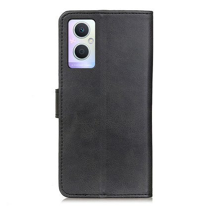 For Oppo A96 (China)/Reno7 Z 5G/Reno7 Lite/Reno8 Lite 5G/F21 Pro 5G/OnePlus Nord N20 5G Textured Leather Cover Magnetic Clasp Phone Case Wallet with Foldable Stand