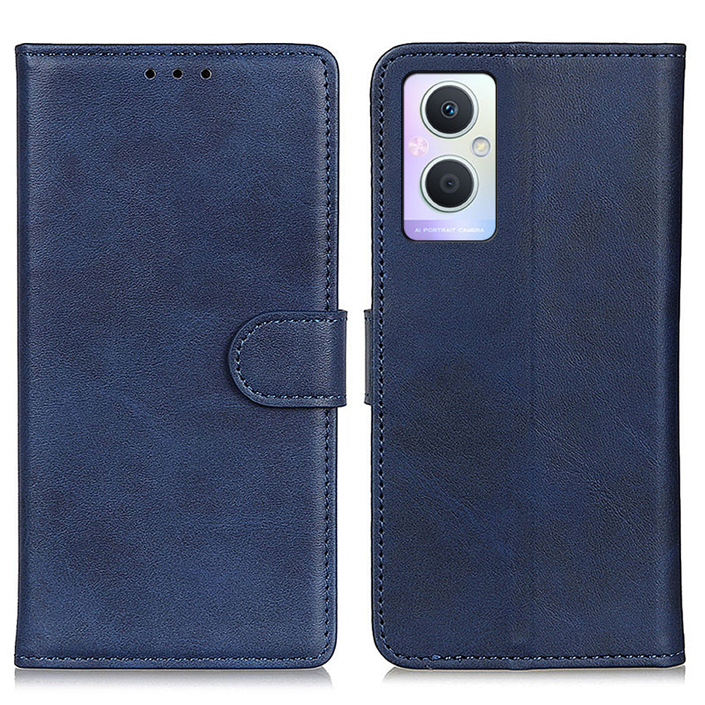 For Oppo A96 (China)/Reno7 Z 5G/Reno7 Lite/Reno8 Lite 5G/F21 Pro 5G/OnePlus Nord N20 5G Textured Leather Cover Magnetic Clasp Phone Case Wallet with Foldable Stand