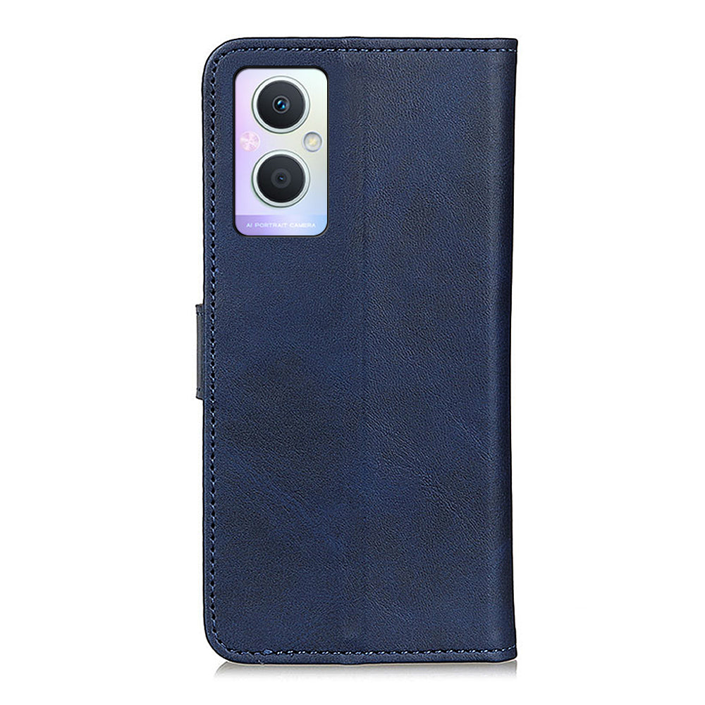 For Oppo A96 (China)/Reno7 Z 5G/Reno7 Lite/Reno8 Lite 5G/F21 Pro 5G/OnePlus Nord N20 5G Textured Leather Cover Magnetic Clasp Phone Case Wallet with Foldable Stand