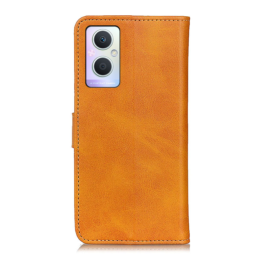 For Oppo A96 (China)/Reno7 Z 5G/Reno7 Lite/Reno8 Lite 5G/F21 Pro 5G/OnePlus Nord N20 5G Textured Leather Cover Magnetic Clasp Phone Case Wallet with Foldable Stand