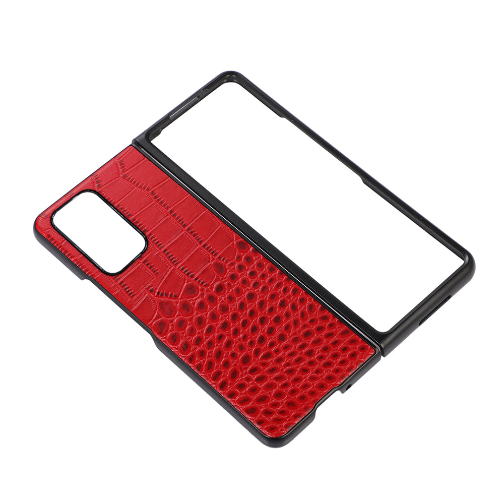 For Oppo Find N Crocodile Texture Folding Phone Case Genuine Cowhide Leather Coated PC + TPU Cover