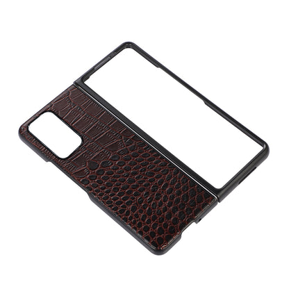 For Oppo Find N Crocodile Texture Folding Phone Case Genuine Cowhide Leather Coated PC + TPU Cover