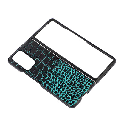 For Oppo Find N Crocodile Texture Folding Phone Case Genuine Cowhide Leather Coated PC + TPU Cover