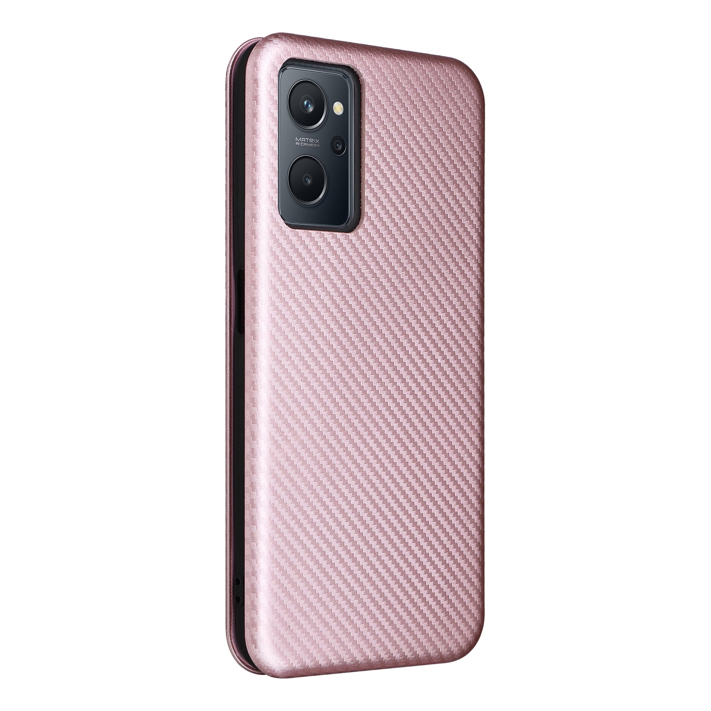 For Realme 9i/Oppo A36 4G/A76 4G Carbon Fiber Texture PU Leather Phone Case Card Slot Stand Cover Shell