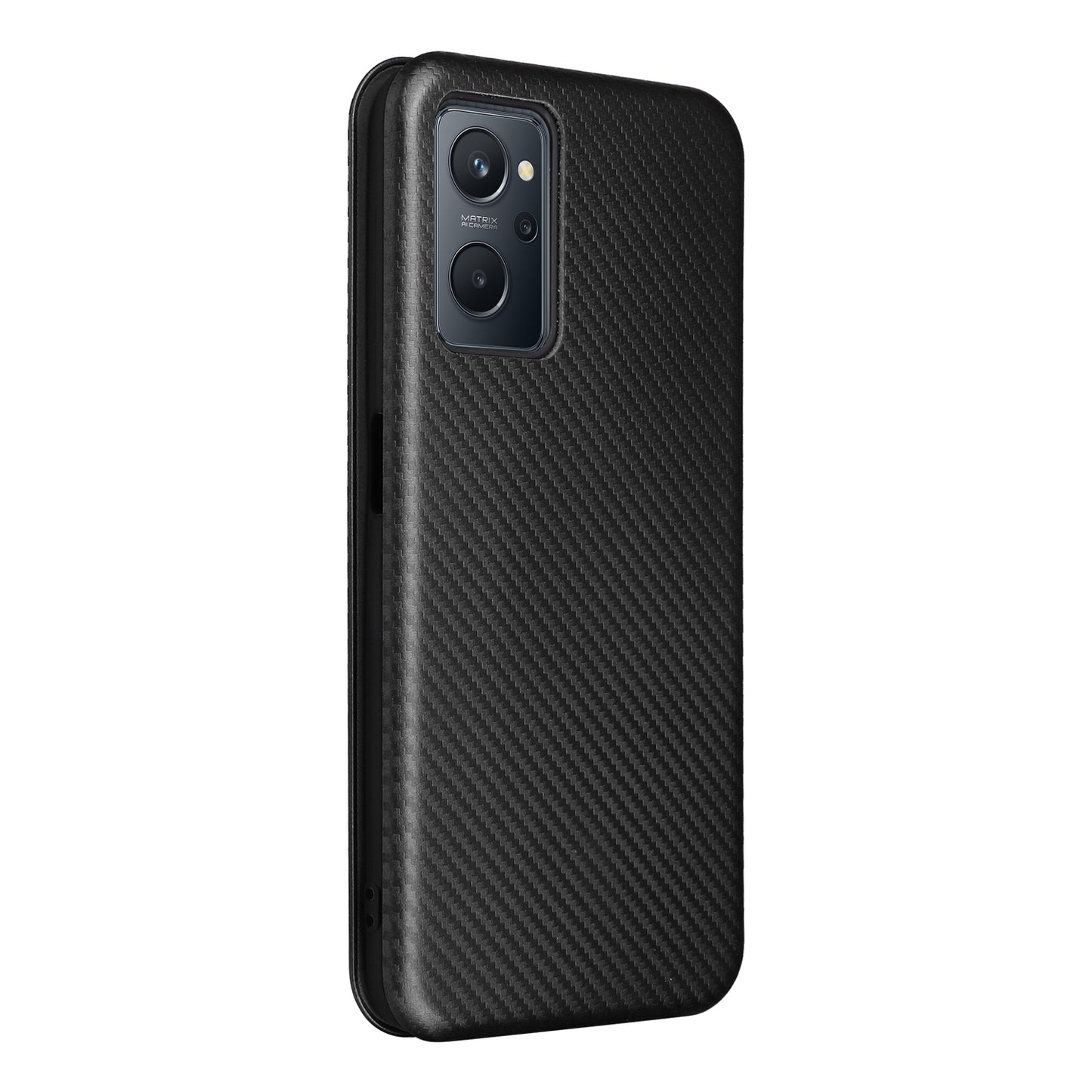 For Realme 9i/Oppo A36 4G/A76 4G Carbon Fiber Texture PU Leather Phone Case Card Slot Stand Cover Shell