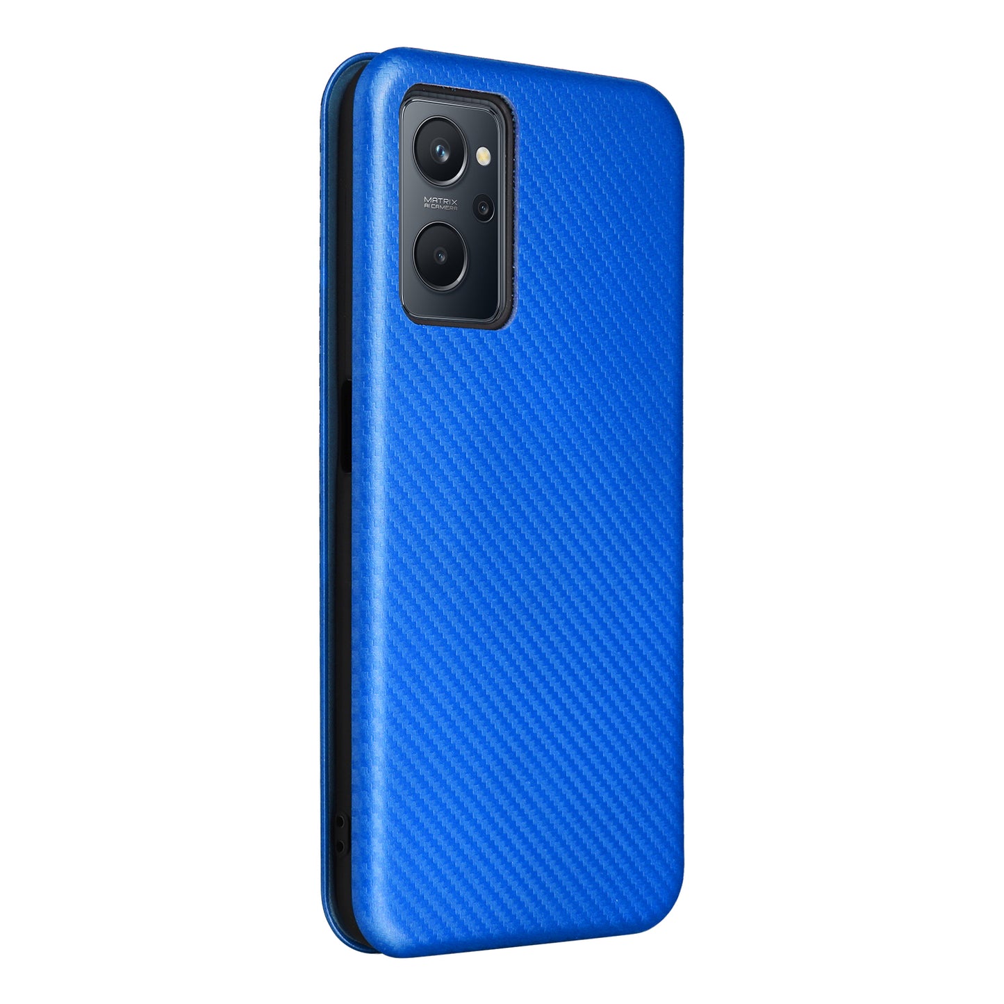 For Realme 9i/Oppo A36 4G/A76 4G Carbon Fiber Texture PU Leather Phone Case Card Slot Stand Cover Shell