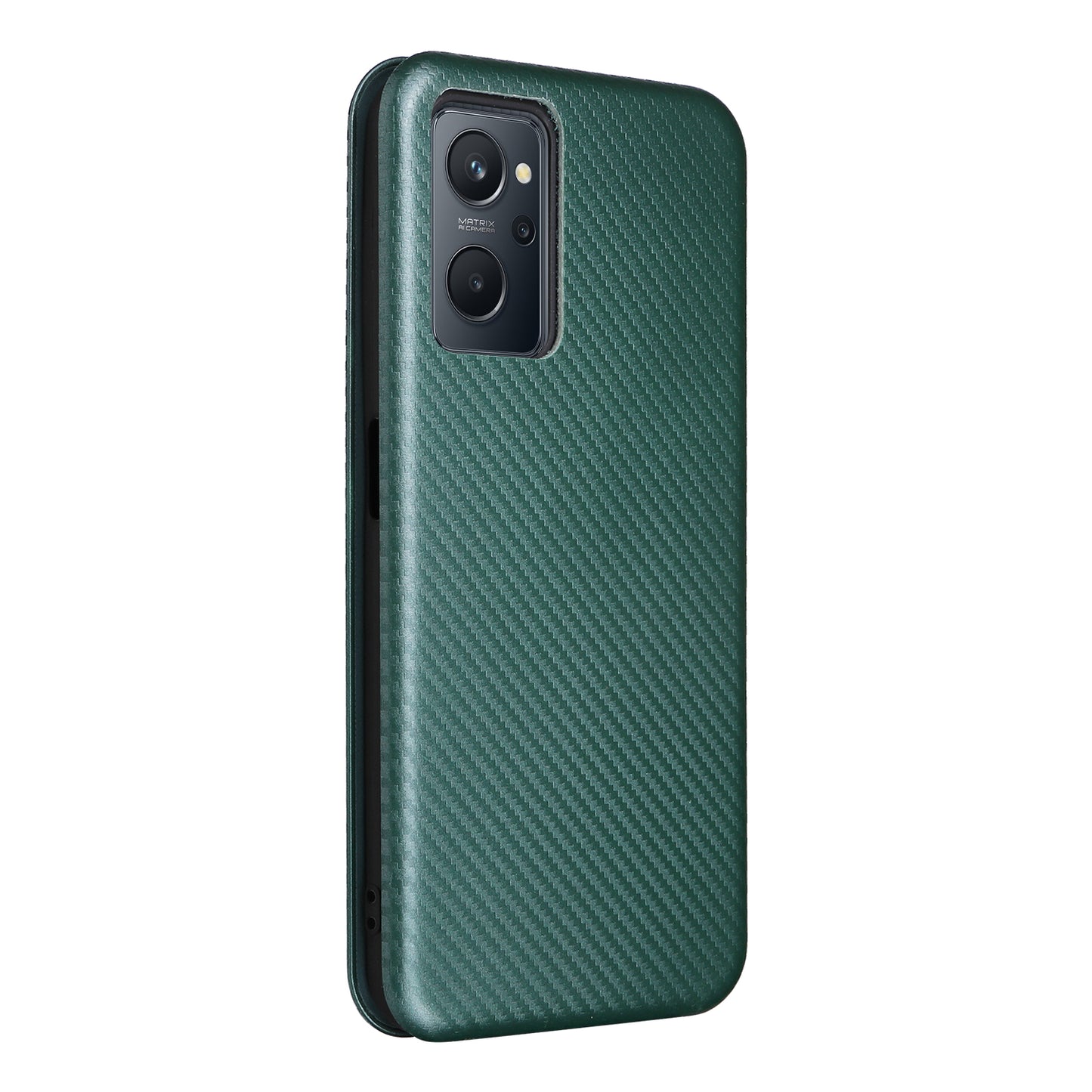 For Realme 9i/Oppo A36 4G/A76 4G Carbon Fiber Texture PU Leather Phone Case Card Slot Stand Cover Shell