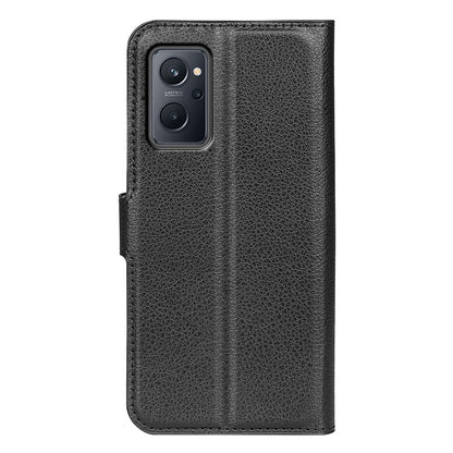 For Realme 9i/Oppo A36 4G/A76 4G Litchi Texture PU Leather Flip Cover Stand Wallet Magnetic Closure Folio Book Phone Case