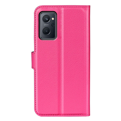 For Realme 9i/Oppo A36 4G/A76 4G Litchi Texture PU Leather Flip Cover Stand Wallet Magnetic Closure Folio Book Phone Case