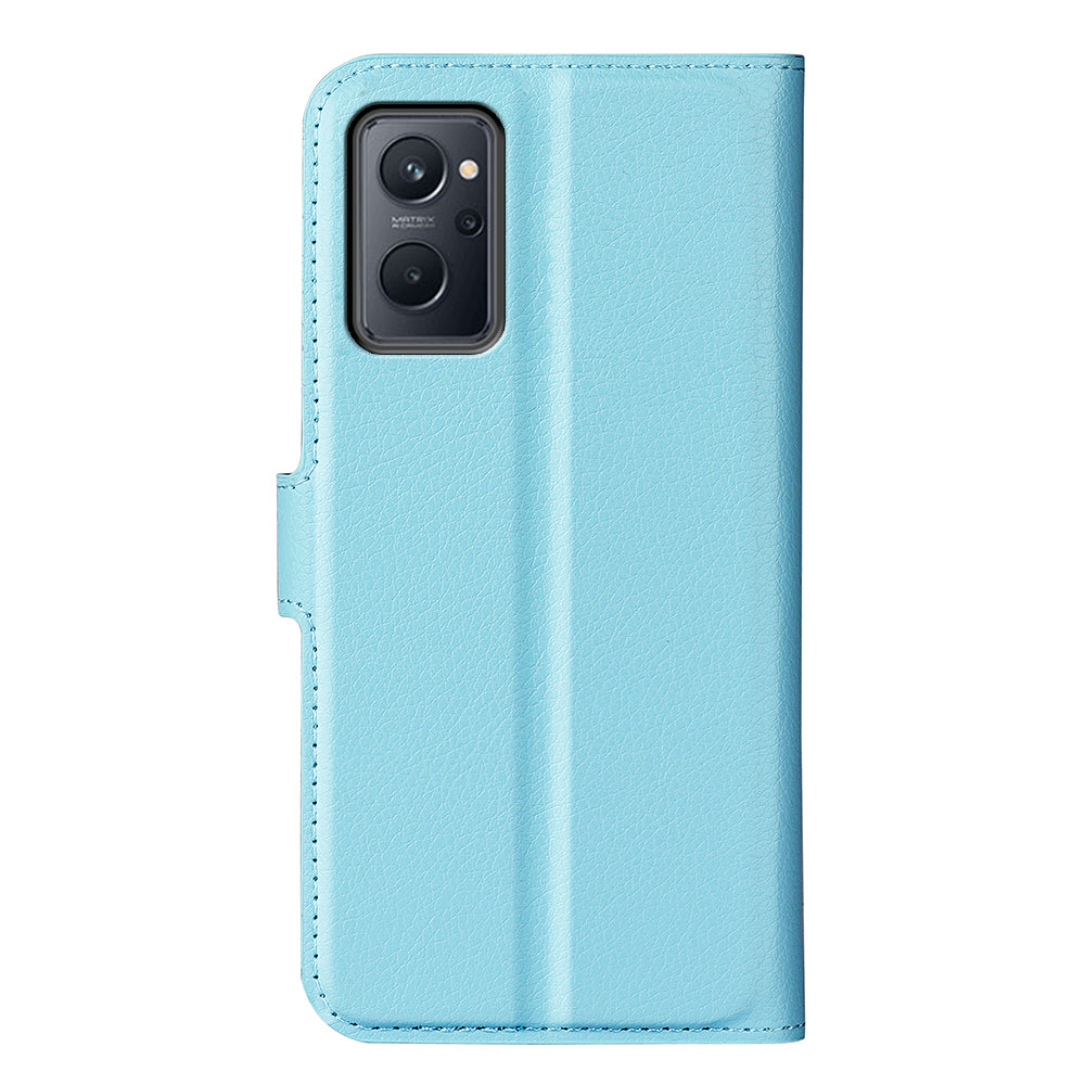 For Realme 9i/Oppo A36 4G/A76 4G Litchi Texture PU Leather Flip Cover Stand Wallet Magnetic Closure Folio Book Phone Case