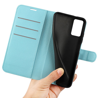 For Realme 9i/Oppo A36 4G/A76 4G Litchi Texture PU Leather Flip Cover Stand Wallet Magnetic Closure Folio Book Phone Case