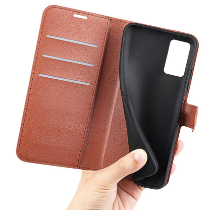 For Realme 9i/Oppo A36 4G/A76 4G Litchi Texture PU Leather Flip Cover Stand Wallet Magnetic Closure Folio Book Phone Case