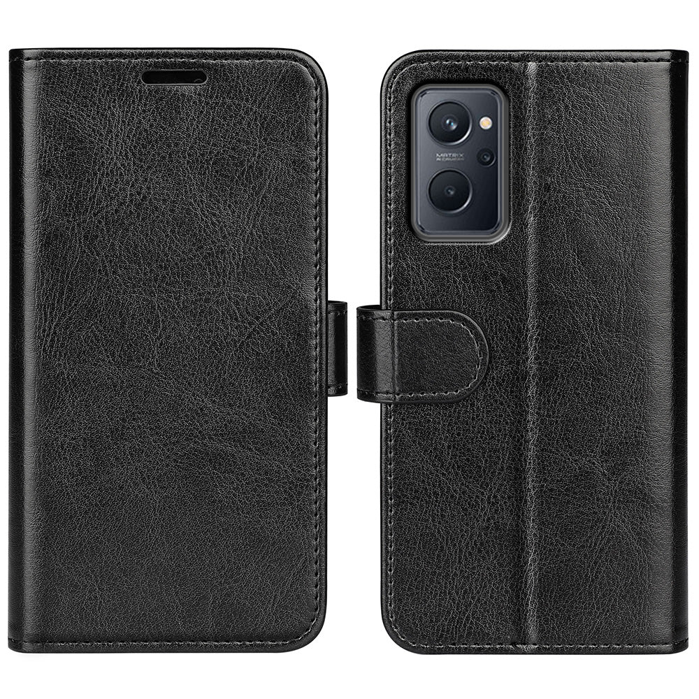 For Realme 9i/Oppo A36 4G/A76 4G Crazy Horse Texture Folio Flip Wallet Case PU Leather Stand Full Protection Phone Cover