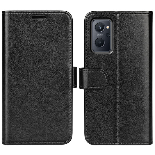 For Realme 9i/Oppo A36 4G/A76 4G Crazy Horse Texture Folio Flip Wallet Case PU Leather Stand Full Protection Phone Cover