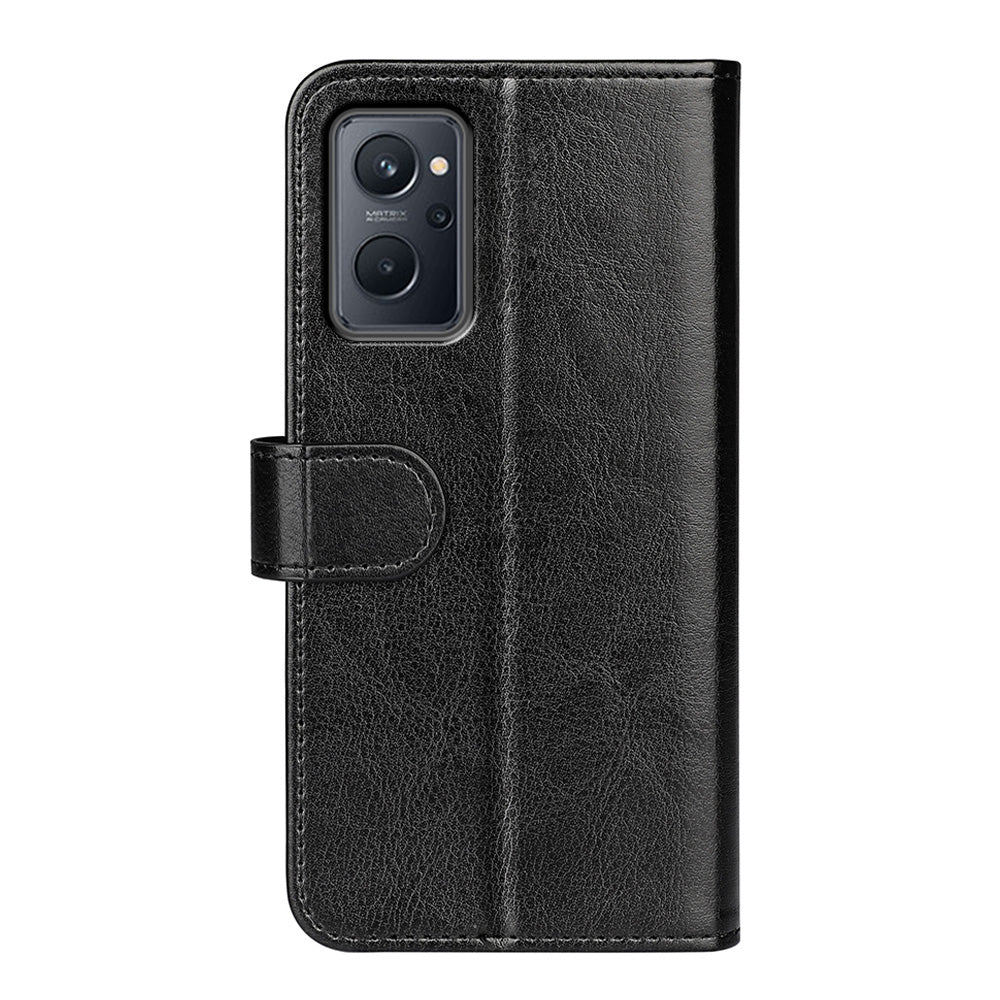 For Realme 9i/Oppo A36 4G/A76 4G Crazy Horse Texture Folio Flip Wallet Case PU Leather Stand Full Protection Phone Cover