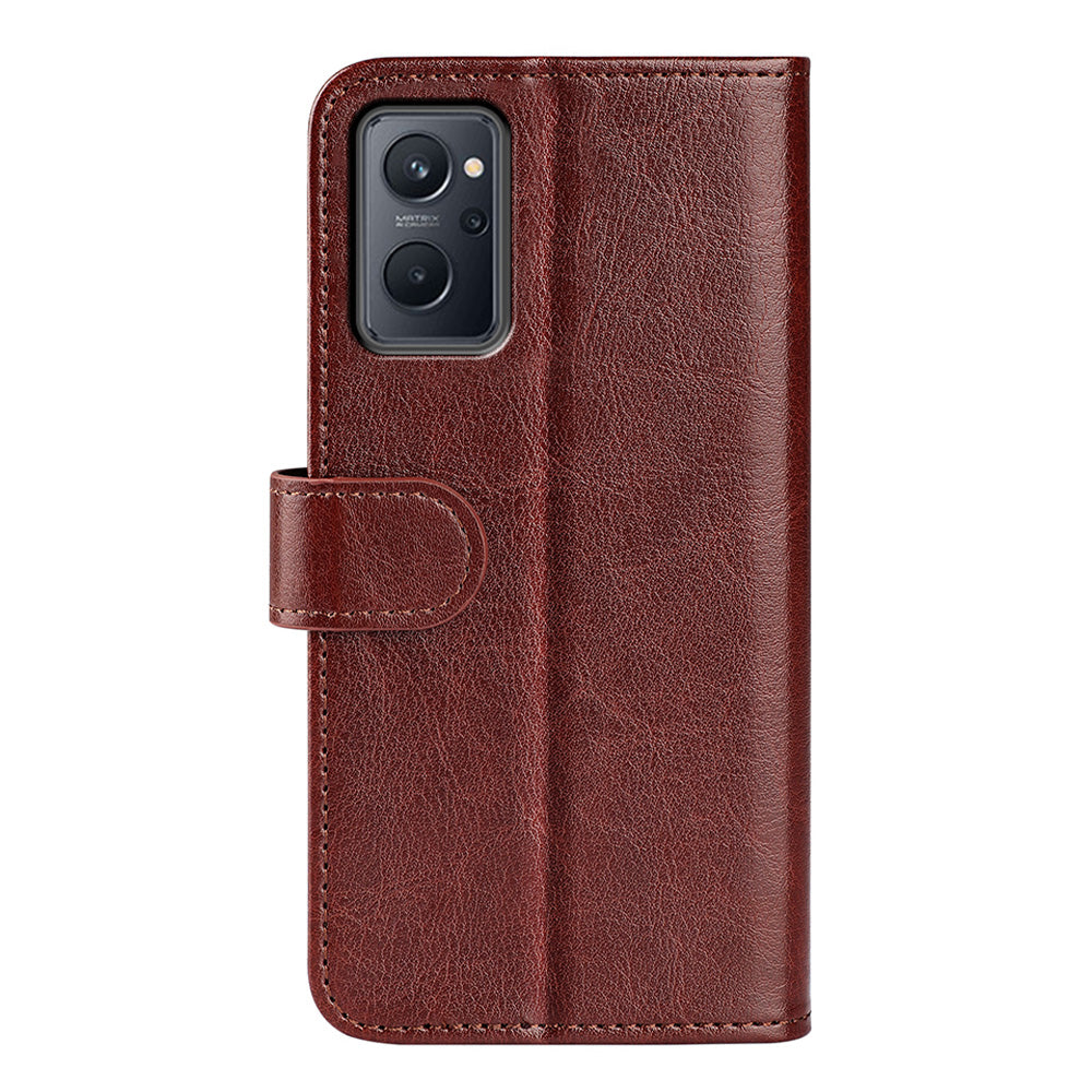 For Realme 9i/Oppo A36 4G/A76 4G Crazy Horse Texture Folio Flip Wallet Case PU Leather Stand Full Protection Phone Cover