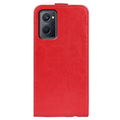 For Realme 9i/Oppo A36 4G/A76 4G Vertical Flip Case Crazy Horse Texture PU Leather Protective Cover with Card Holder