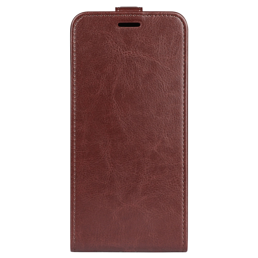 For Realme 9i/Oppo A36 4G/A76 4G Vertical Flip Case Crazy Horse Texture PU Leather Protective Cover with Card Holder