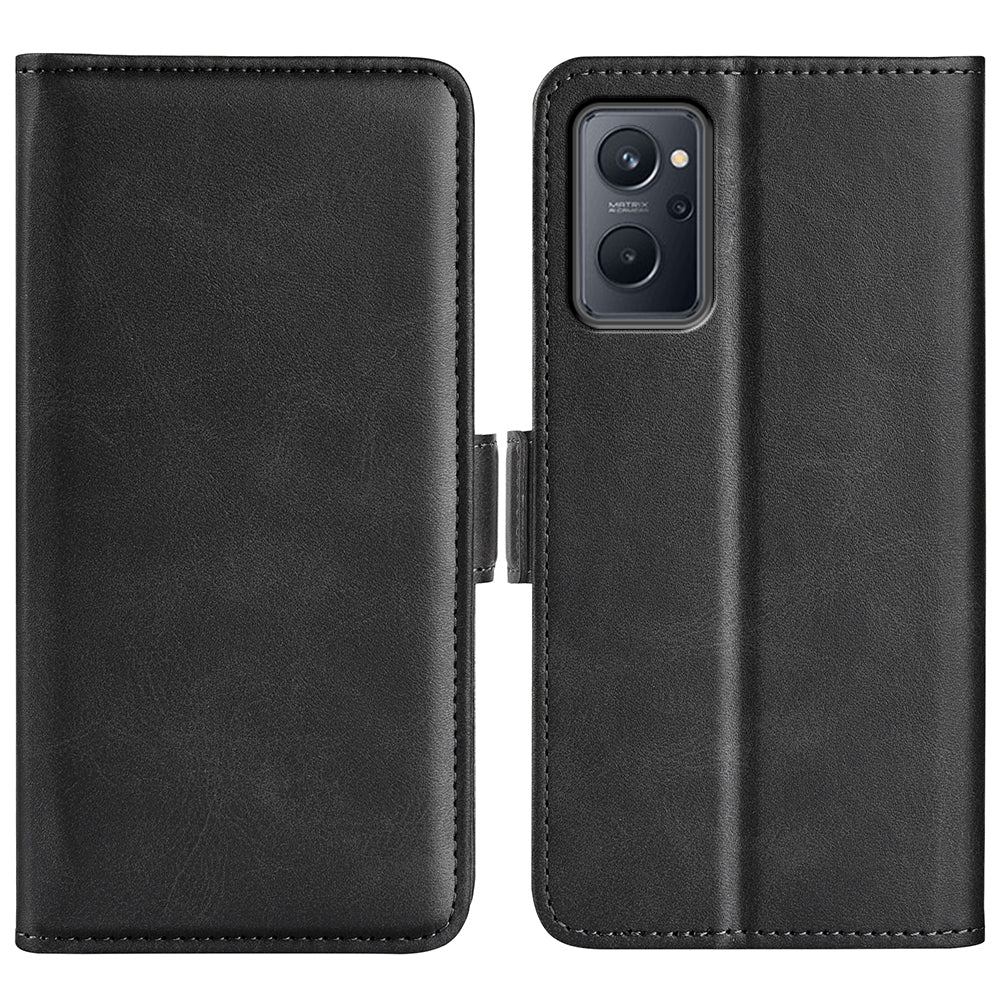 For Realme 9i/Oppo A36 4G/A76 4G Textured PU Leather Magnetic Case Full Body Protective Flip Wallet Phone Cover with Stand Feature