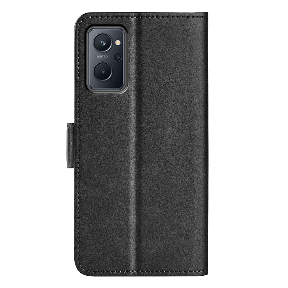 For Realme 9i/Oppo A36 4G/A76 4G Textured PU Leather Magnetic Case Full Body Protective Flip Wallet Phone Cover with Stand Feature