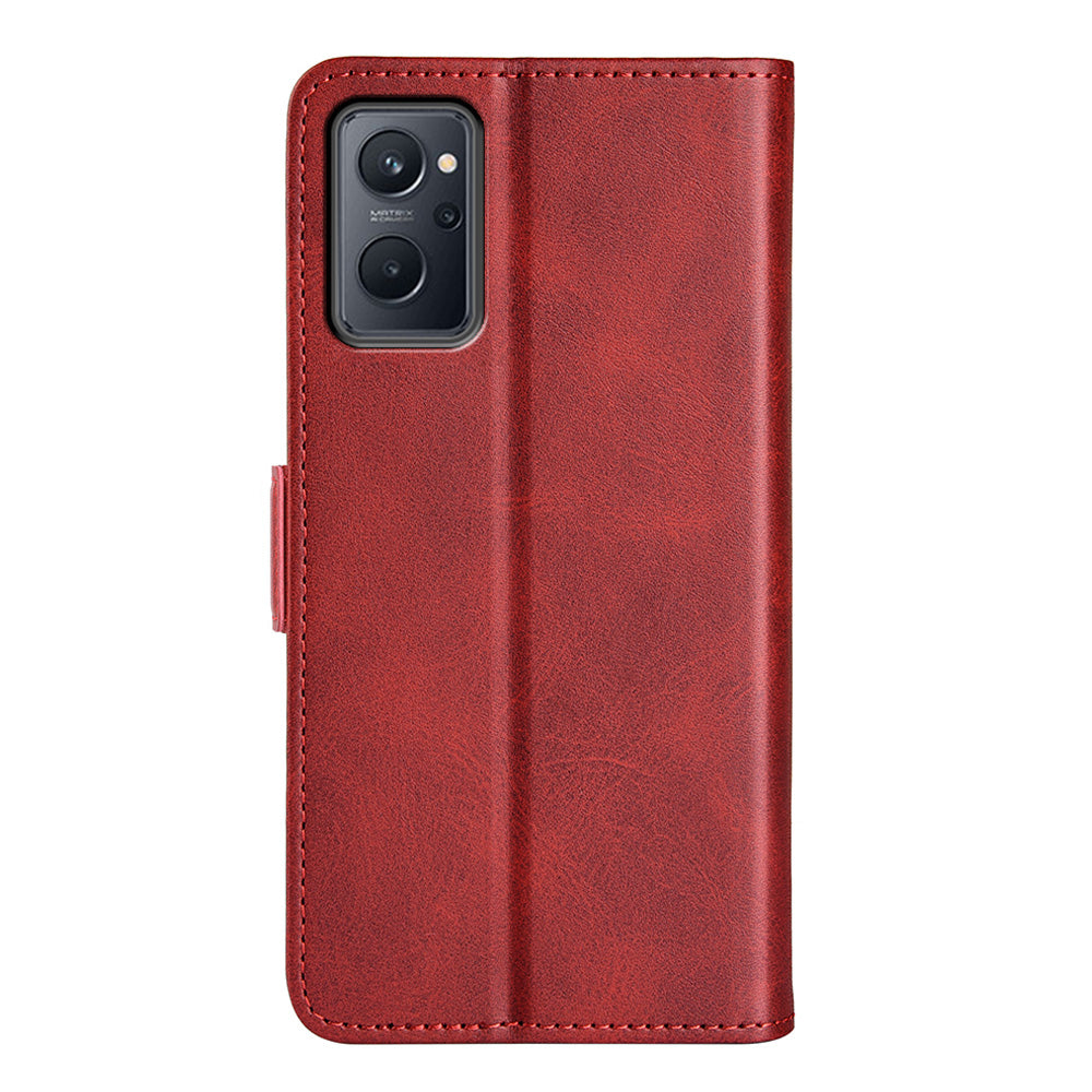 For Realme 9i/Oppo A36 4G/A76 4G Textured PU Leather Magnetic Case Full Body Protective Flip Wallet Phone Cover with Stand Feature