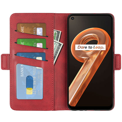 For Realme 9i/Oppo A36 4G/A76 4G Textured PU Leather Magnetic Case Full Body Protective Flip Wallet Phone Cover with Stand Feature