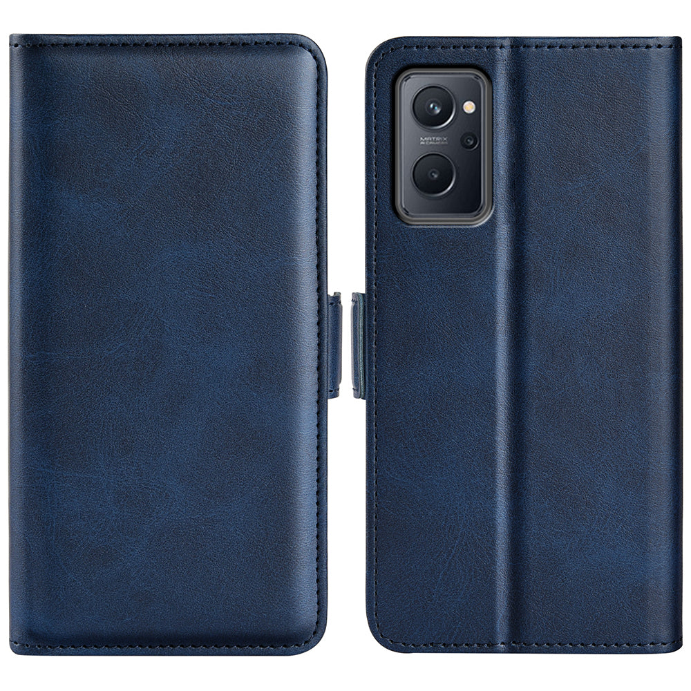 For Realme 9i/Oppo A36 4G/A76 4G Textured PU Leather Magnetic Case Full Body Protective Flip Wallet Phone Cover with Stand Feature