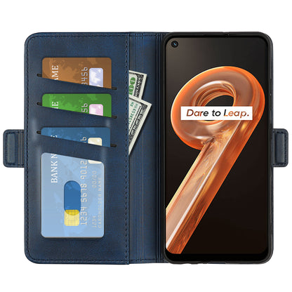 For Realme 9i/Oppo A36 4G/A76 4G Textured PU Leather Magnetic Case Full Body Protective Flip Wallet Phone Cover with Stand Feature