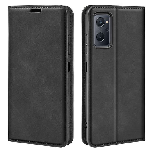 For Realme 9i/Oppo A36 4G/A76 4G Skin-touch Feeling PU Leather Flip Folio Case Wallet Stand Magnetic Closure Shockproof Phone Cover