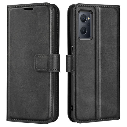 For Realme 9i/Oppo A36 4G/A76 4G Textured Wallet Case Magnetic PU Leather Flip Stand Protective Phone Cover